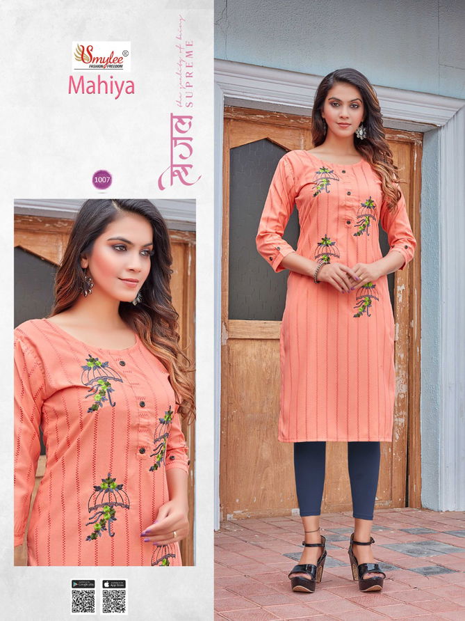 Rung Mahiya Heavy Rayon Designer Daily Wear Kurtis Collection